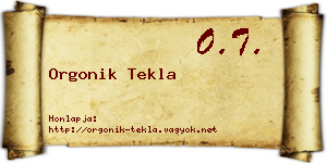 Orgonik Tekla névjegykártya